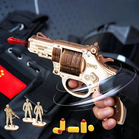Wooden DIY Revolver Puzzle Kit