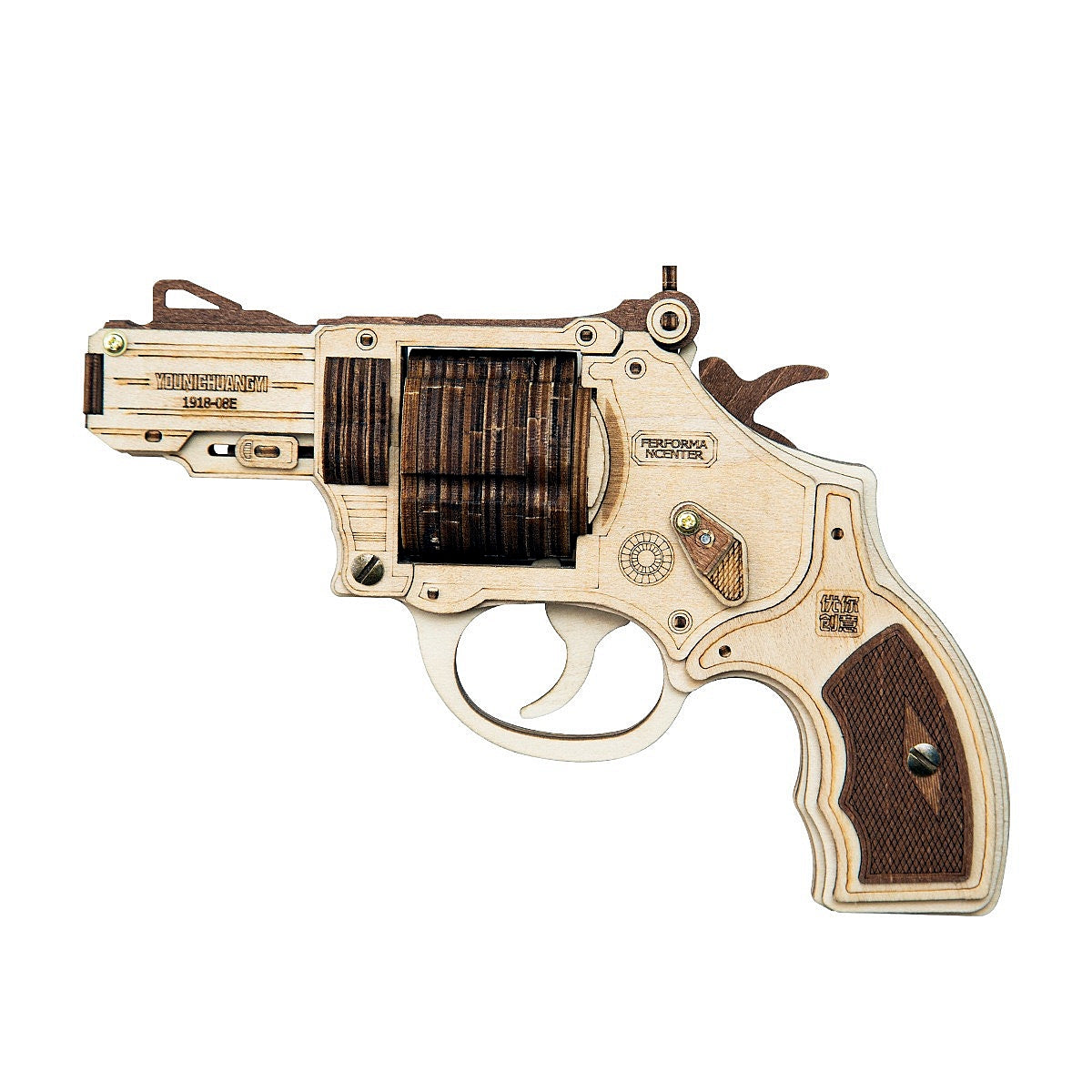 Wooden DIY Revolver Puzzle Kit