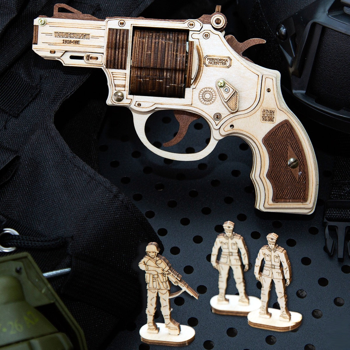 Wooden DIY Revolver Puzzle Kit