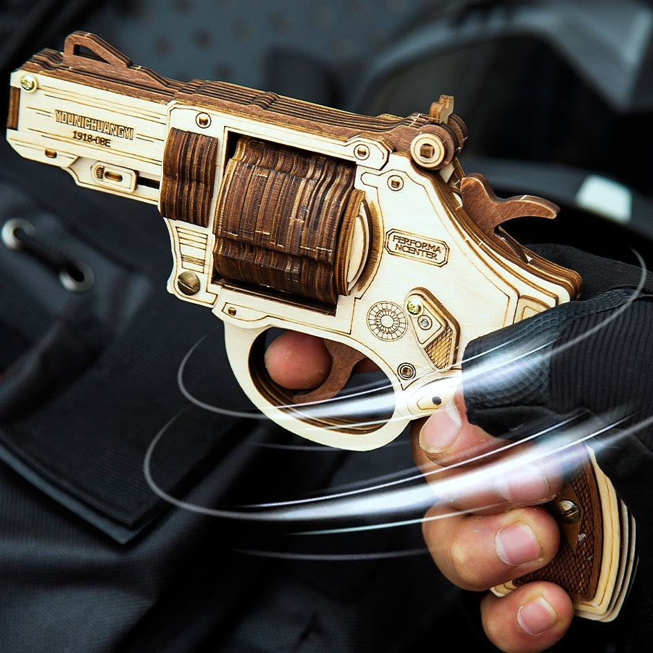 Wooden DIY Revolver Puzzle Kit