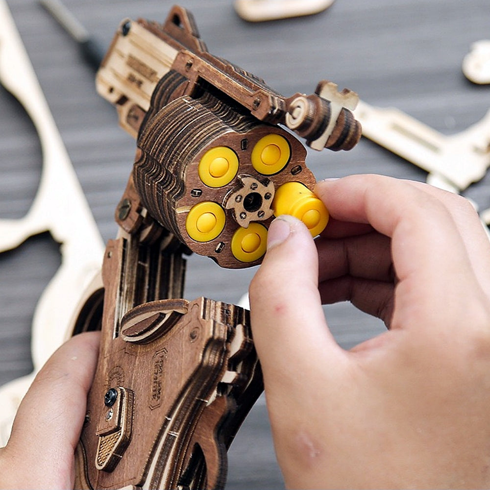 Wooden DIY Revolver Puzzle Kit