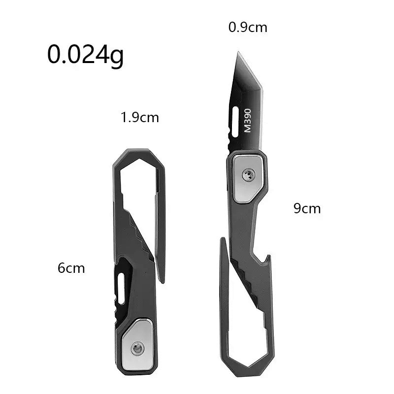 EDC Folding Pocket Knife with Keychain & Hex Wrench