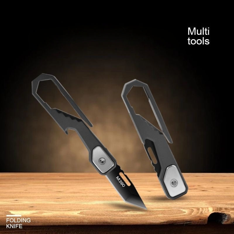 EDC Folding Pocket Knife with Keychain & Hex Wrench