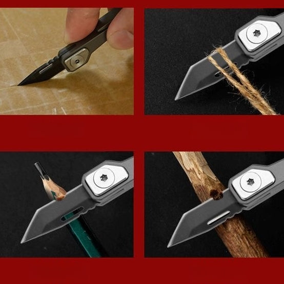 EDC Folding Pocket Knife with Keychain & Hex Wrench