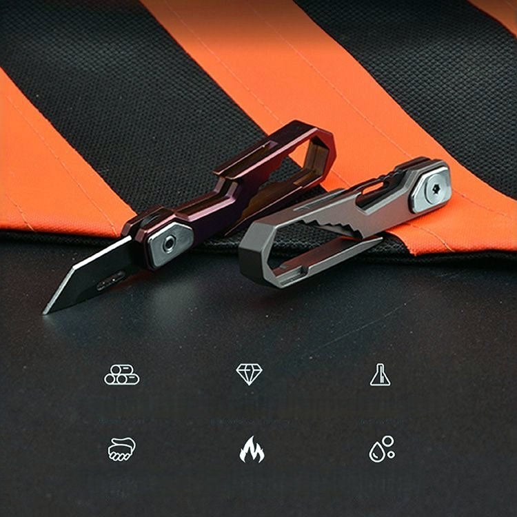 EDC Folding Pocket Knife with Keychain & Hex Wrench