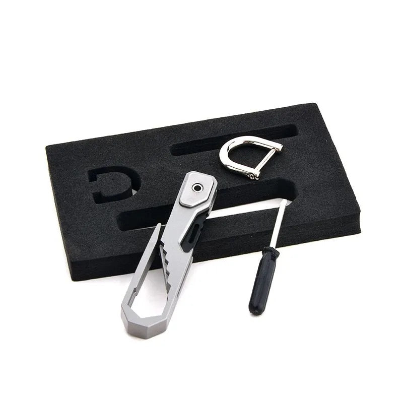 EDC Folding Pocket Knife with Keychain & Hex Wrench