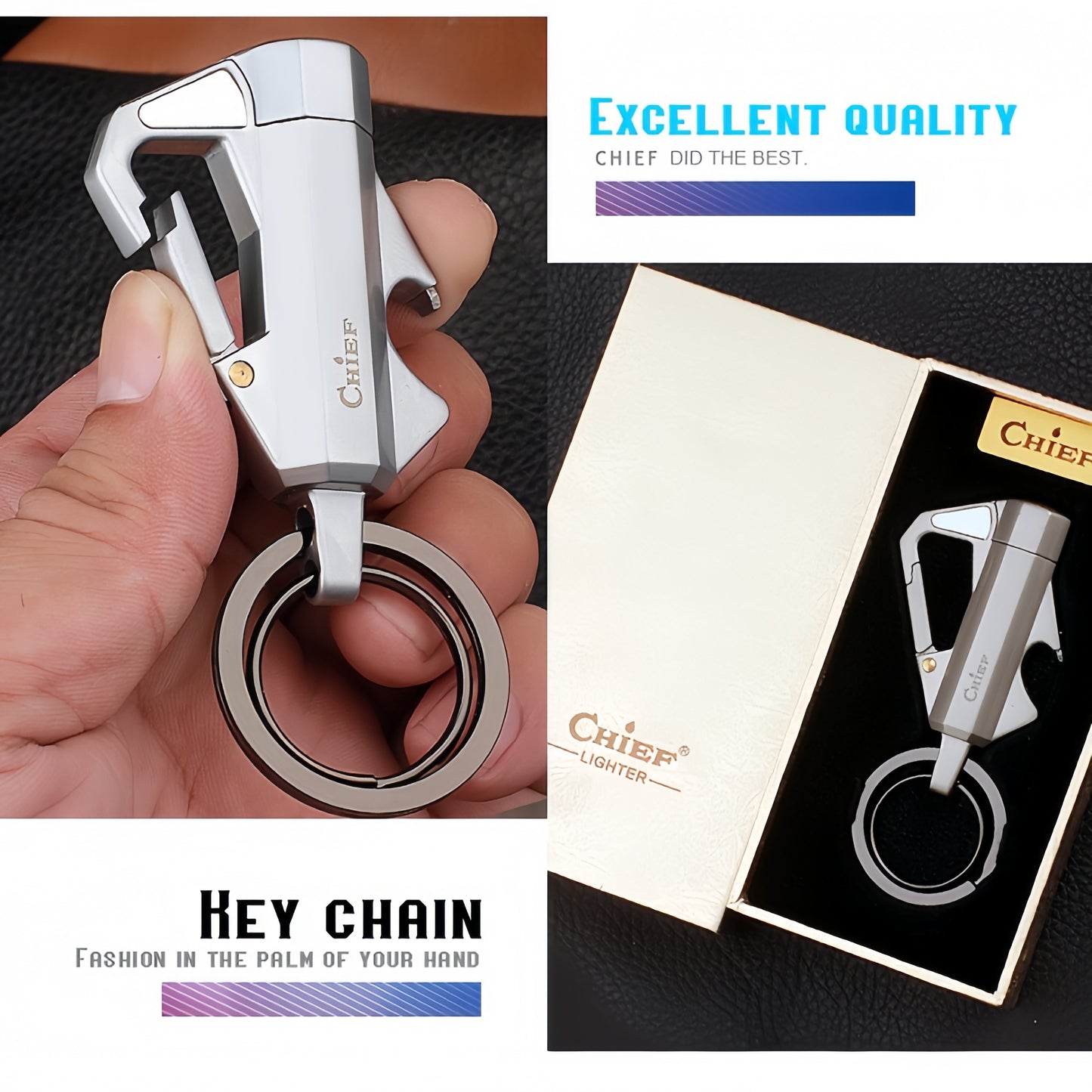 Multi Keychain with Lighter &Bottle Opener