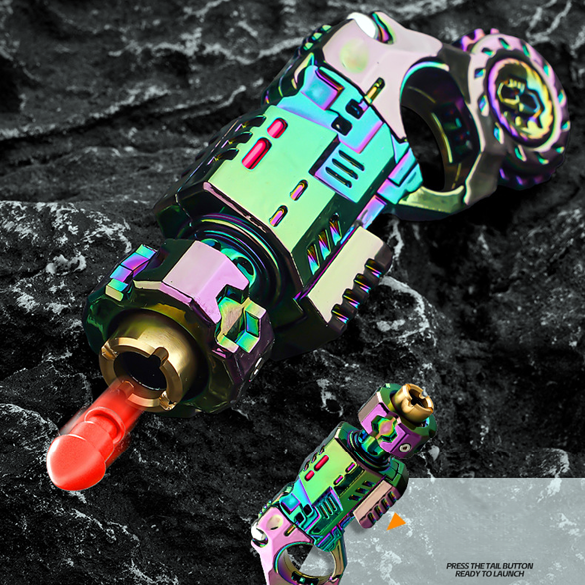 Fingertip Blaster Toy – Soft Bullet Launcher &Spinner