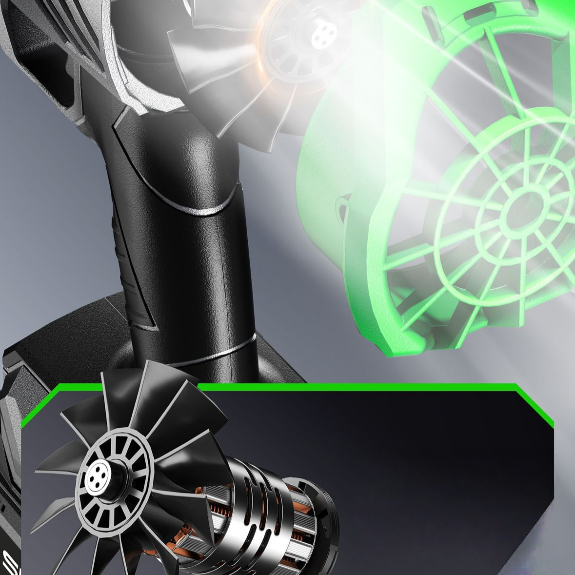 Cordless Turbine Leaf Blower - 21V 1200G High-Thrust Blower for Yard/Garage Cleaning