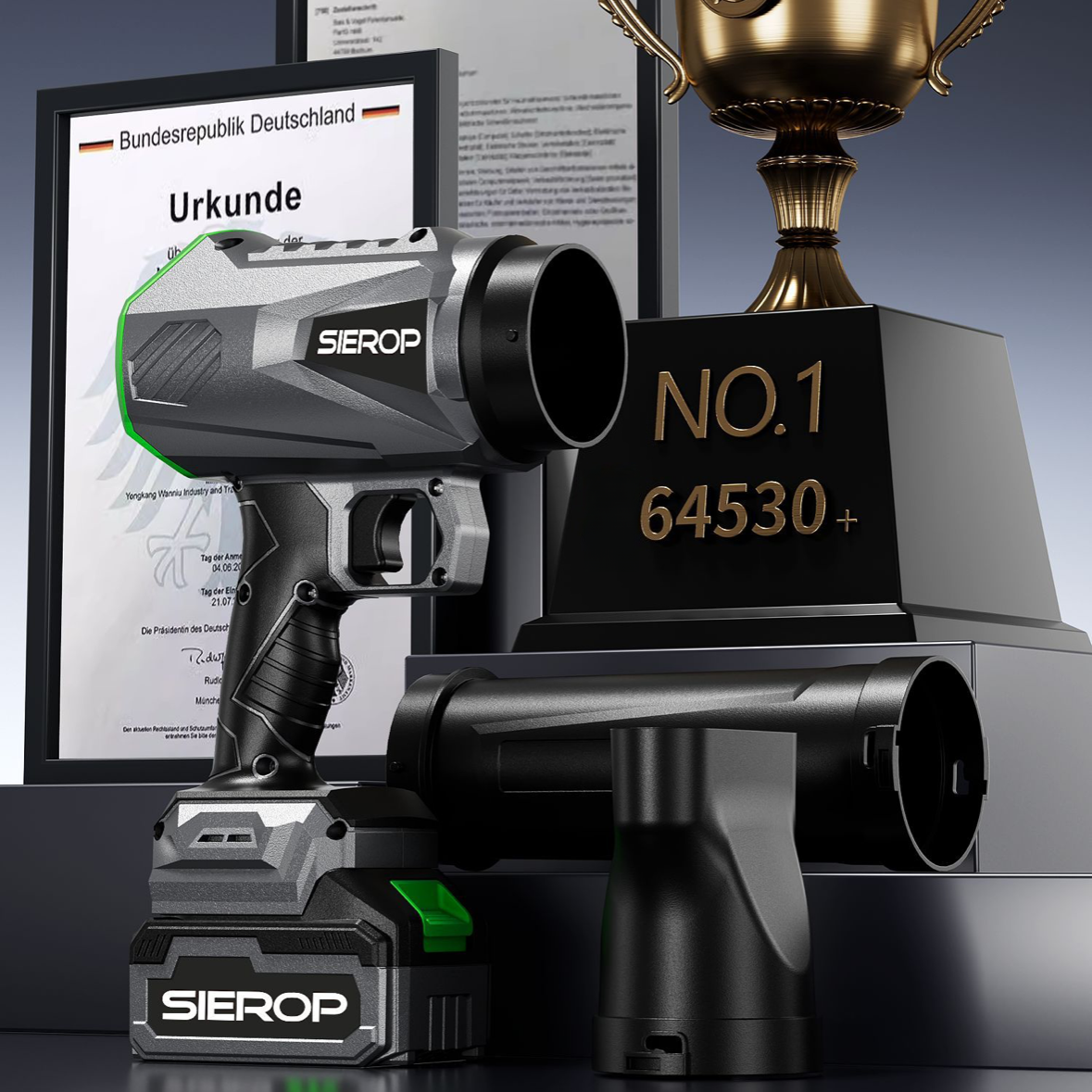 Cordless Turbine Leaf Blower - 21V 1200G High-Thrust Blower for Yard/Garage Cleaning