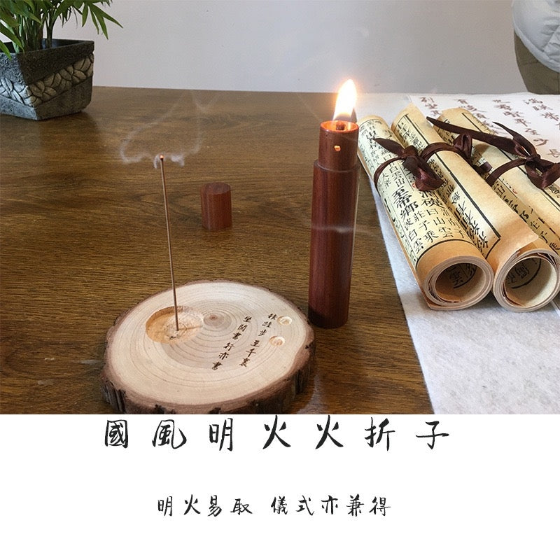 Traditional Ancient Fire Tinder Tube - Handmade Real Flame for Survival & Outdoor