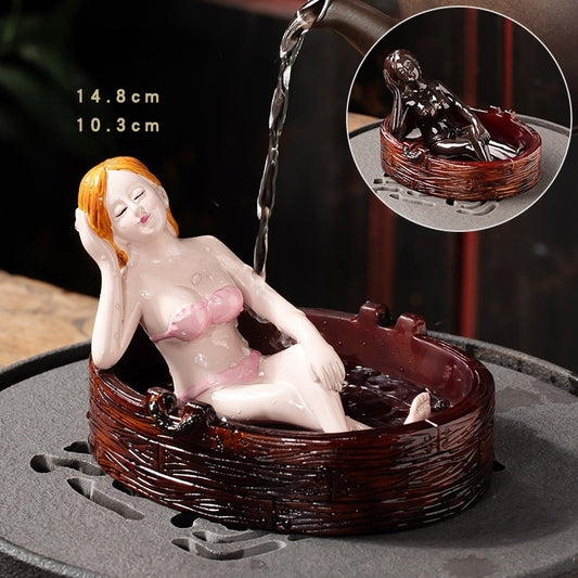 Live Color-Changing Decor: Modern Girl Statue | Heat-Activated, Reversible Color Magic for Desk &amp; Home