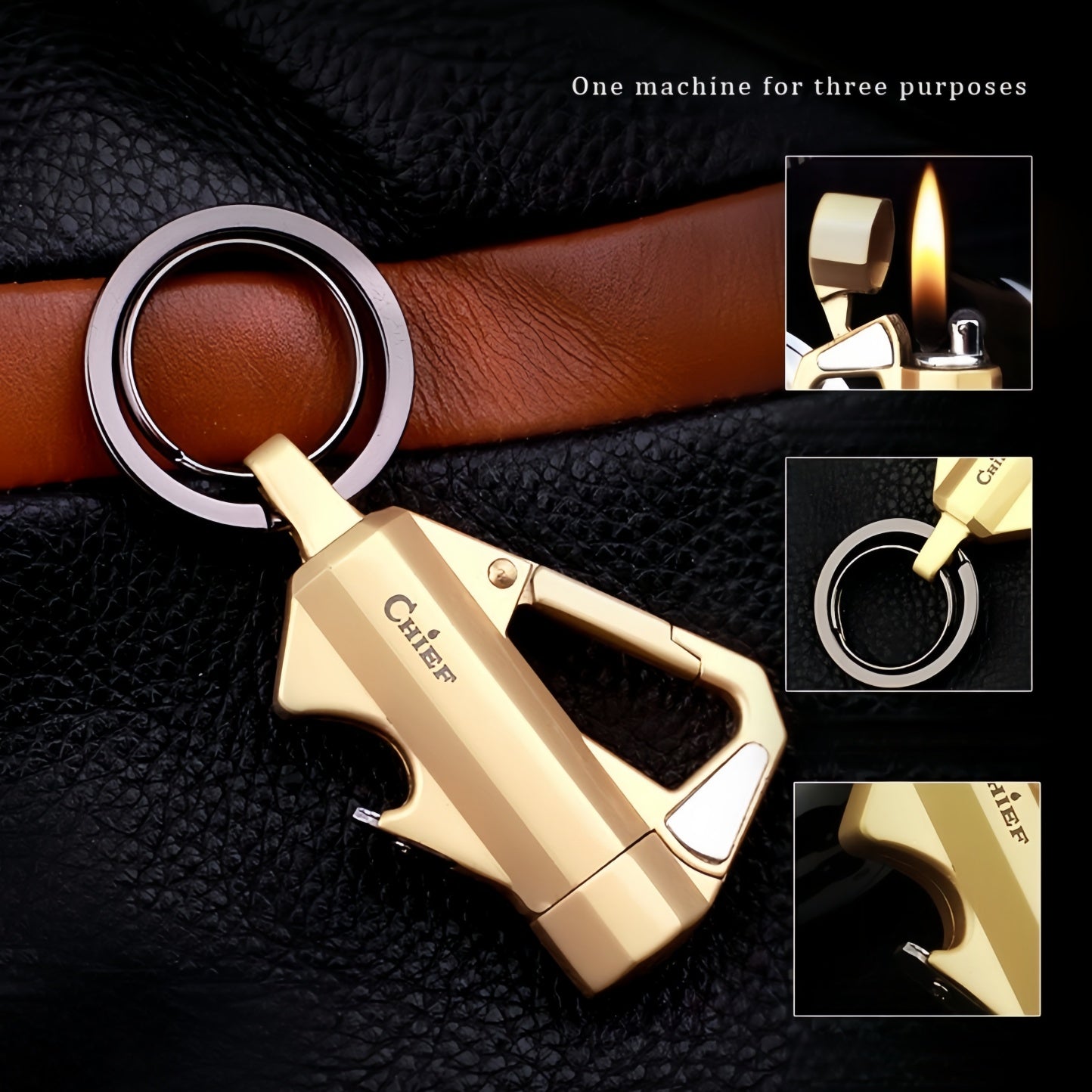 Multi Keychain with Lighter &Bottle Opener